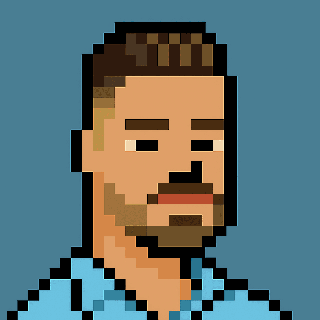 Pixel art portrét Andreja Mihaliaka